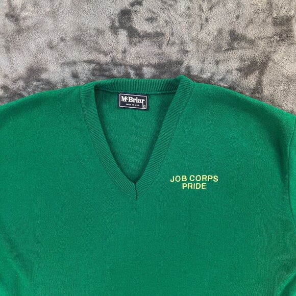 Vintage McBriar Pullover Sweater Men XL Job Corps Pride Peace Crop Made In USA - Picture 10 of 15
